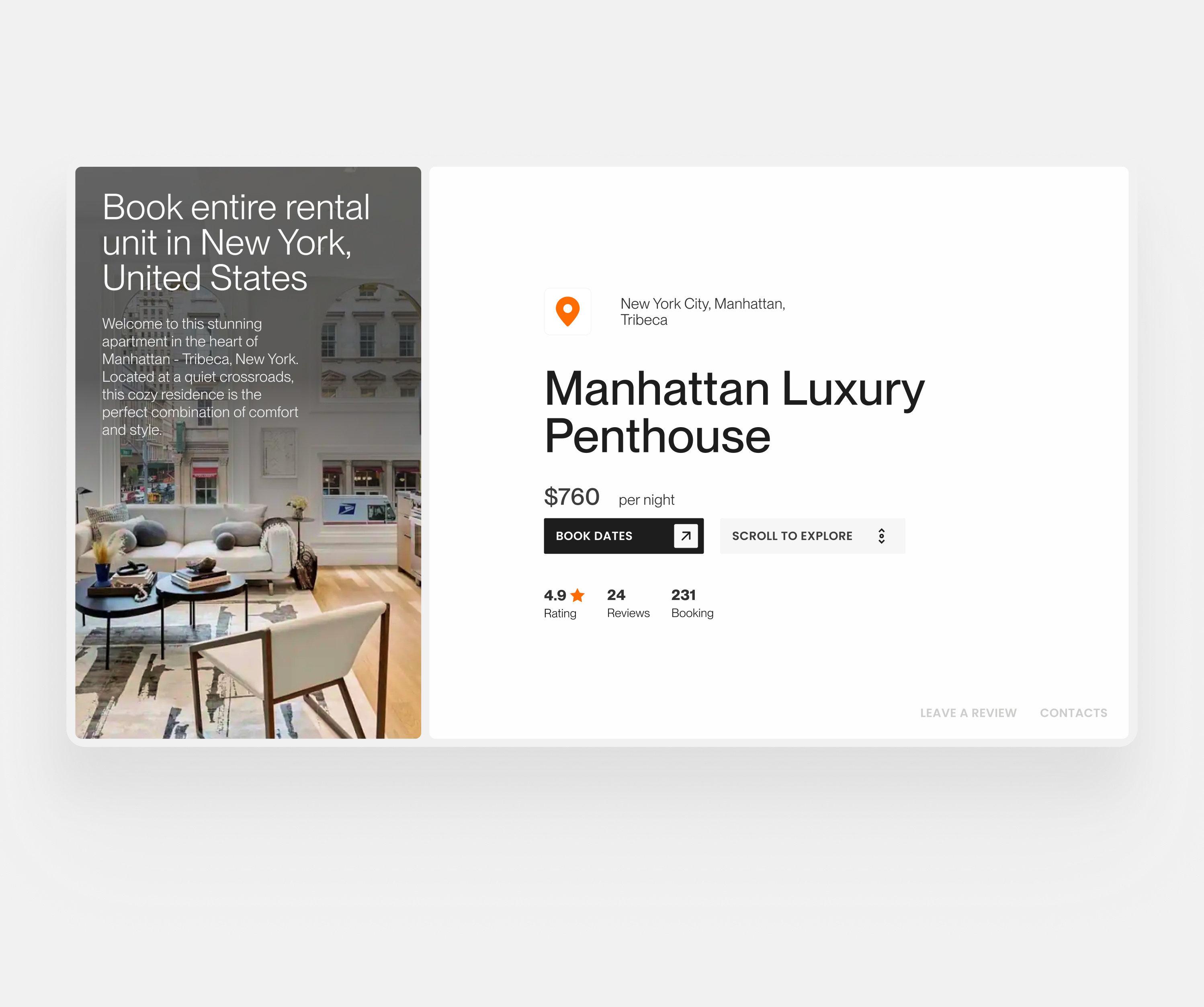 Luxury Penthouse Booking Concept booking concept graphic design landing ui