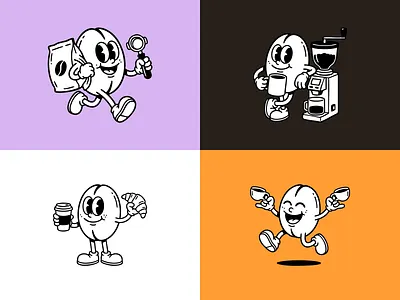 Jolt – Mascot Variations brand identity branding cafe cartoon character design character illustration coffee coffee shop expressive food and drink fun graphic design hand drawn hospitality iconography illustration logo variations mascot playful