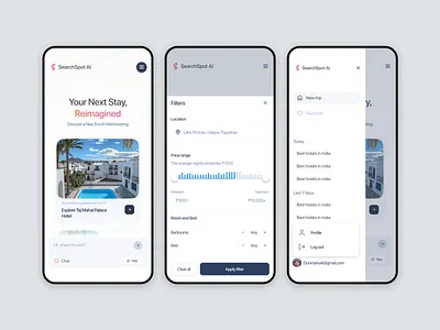 Searchspot Mobile Design map app mobile screen ui ux