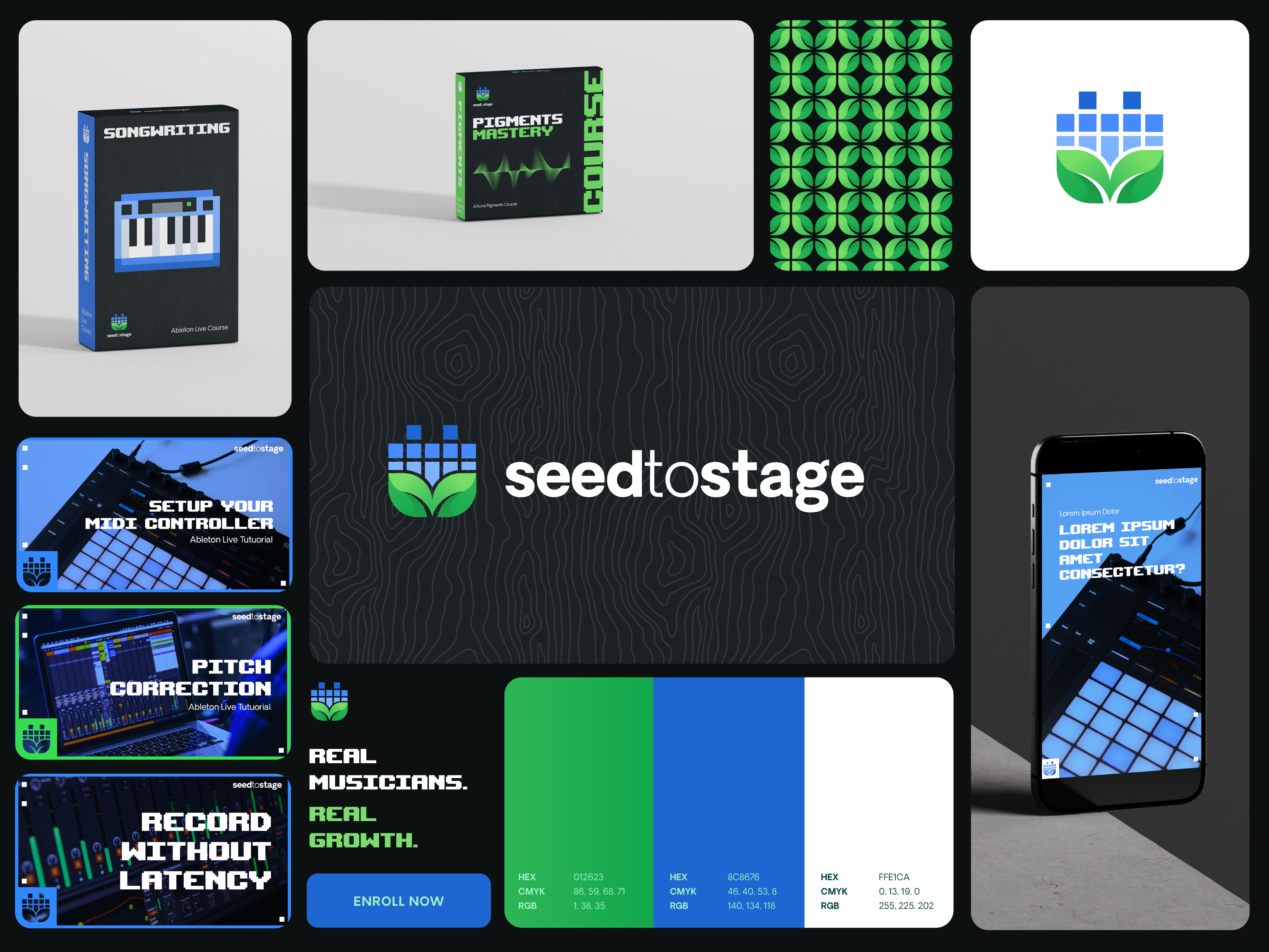 Example of Music Production Course Brand Identity & Packaging