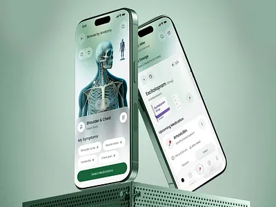 Medical Mobile App Design anatomy app anatomy interaction doctor app health app health dashboard healthcare design interface design medical app medical dashboard medical design mobile mobile app symptom tracker ui inspiration visual design
