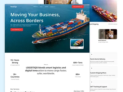 Neatiqo Logistics & Shipping Website landing page ui deisng uiux uiux deisgn user experience user interface ux deisng web deisng website deisgn