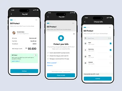 Digital Bill Protection App app design bill app bill protecting app figma ui uiux