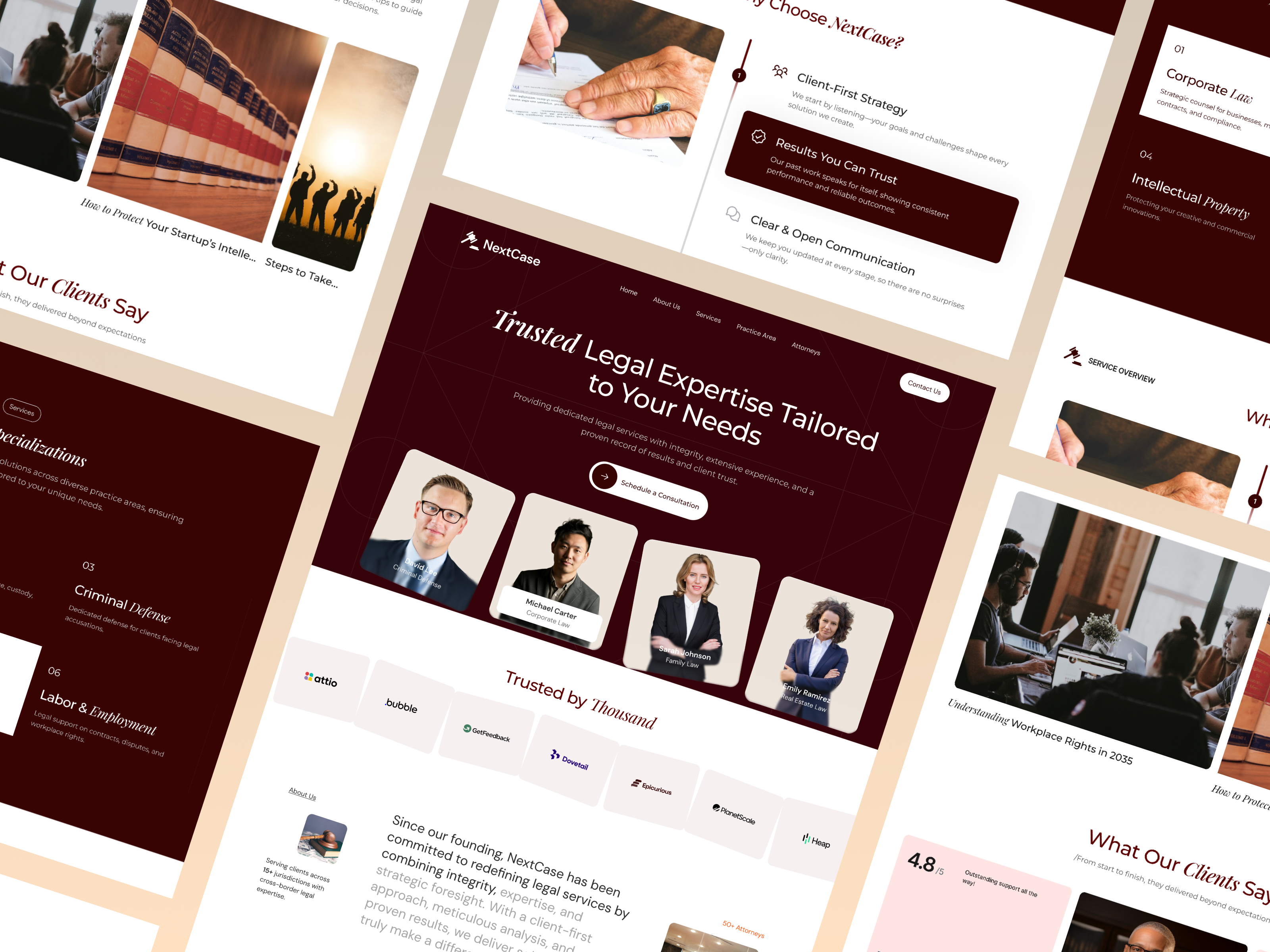 NextCase Law Firm Landing Page UI by Jumatechs Web Design on Dribbble