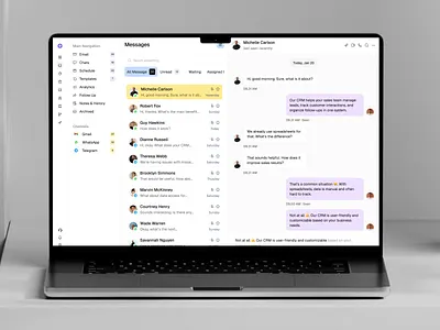 Aviora — Unified Inbox for Omnichannel CRM communication platform crm customer experience customer support dashboard ui enterprise inbox design messaging app omnichannel product design saas dashboard software ui design ux design web app
