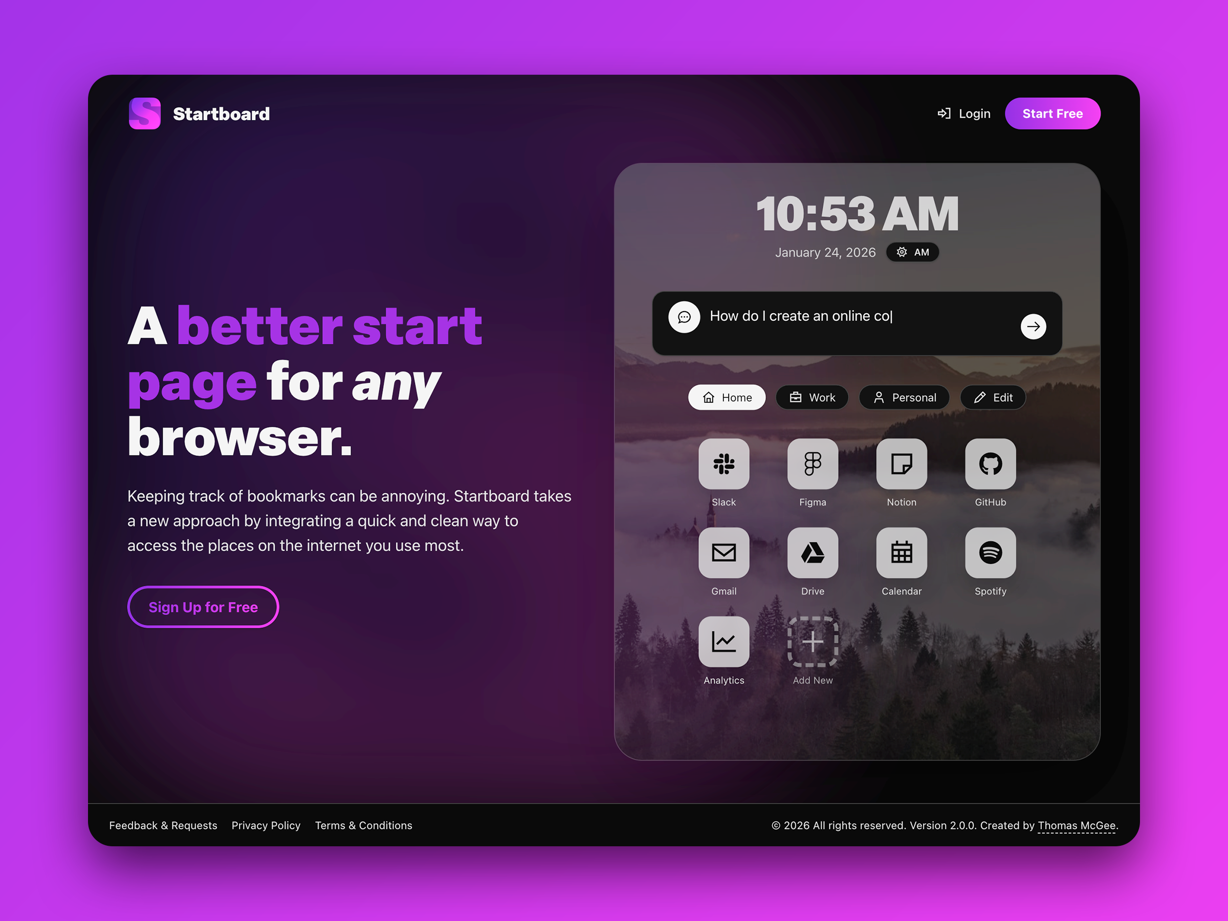 Example of Startboard UI/UX Redesign & Rebuild
