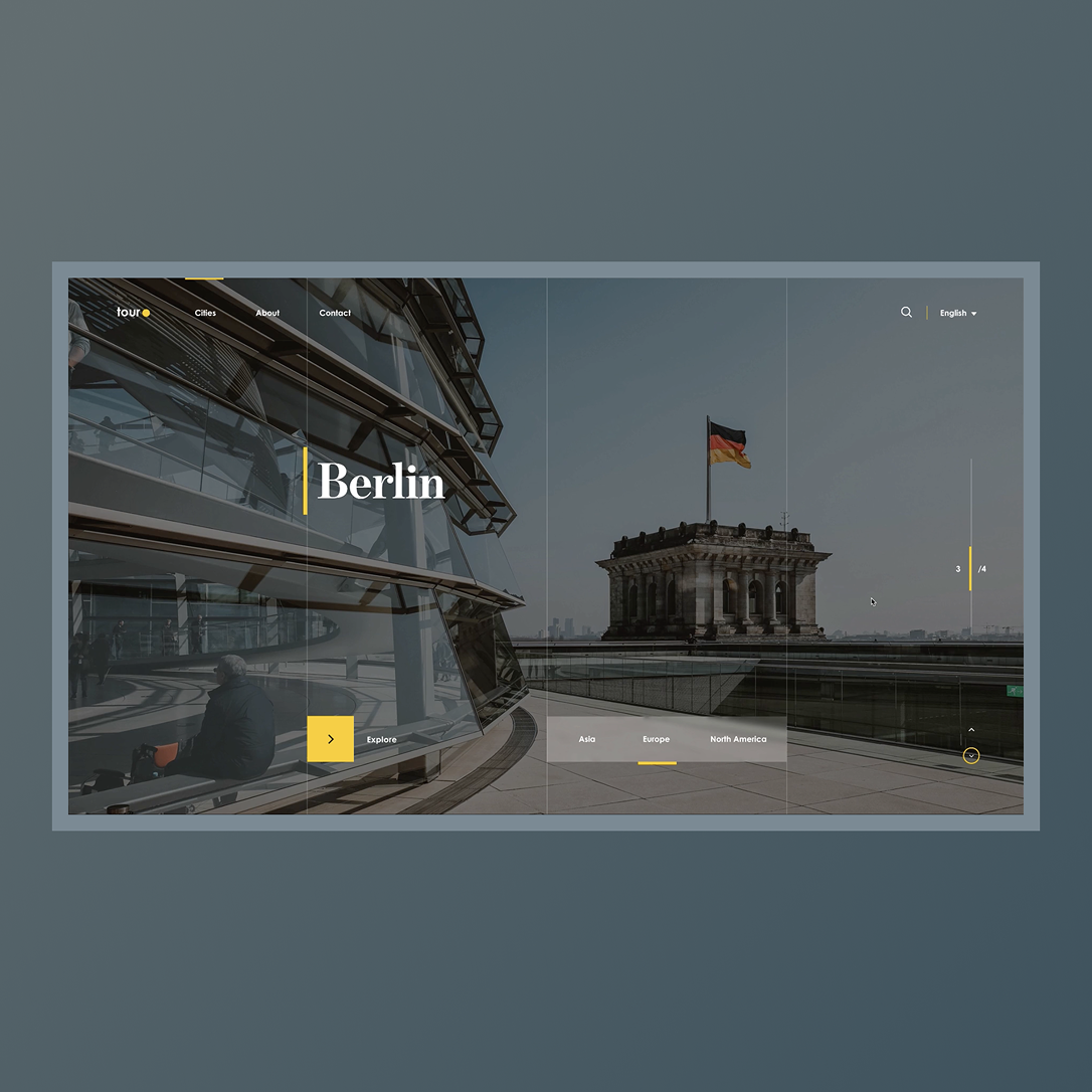 World Cities Tour - Website Design animation creative inspiration landing page motion design ui ui design ux design website