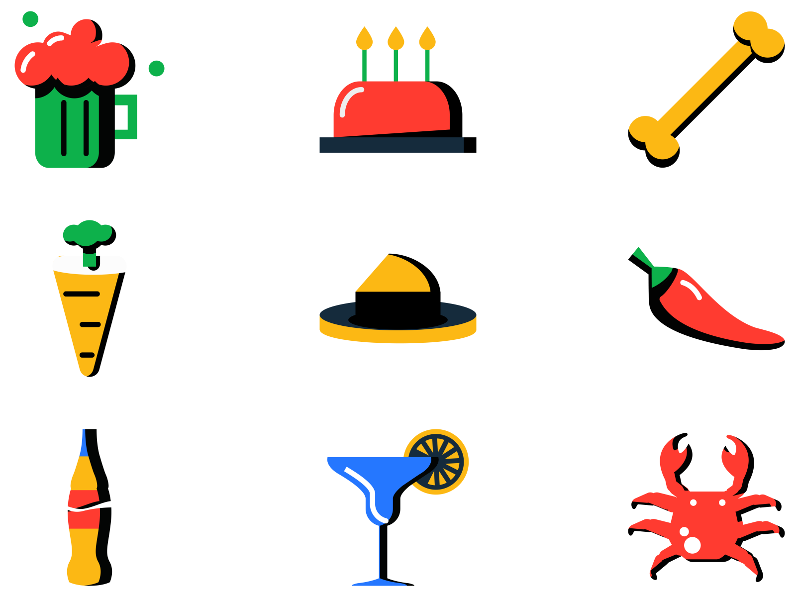 Food And Drinks Animation animation food and drinks food icons illustration lottie motion graphics