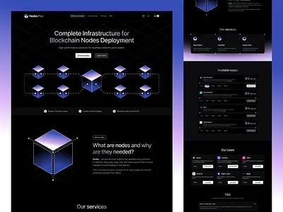 Blockchain Node Deployment | Web3 & Crypto Landing Page blockchain crypto dark mode interface landing page nodes saas ui uxui web3 webdesign website