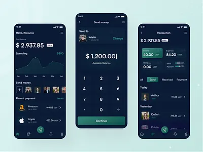 Mobile Banking App app app design app ui banking app branding dark mood design dribbble shot financial app fintach app illustration mobile app money transaction app newest design online banking popular app trendy ui ui uiux ux