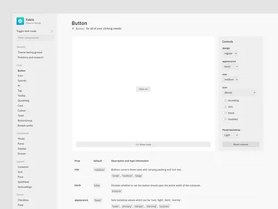 Component viewer button components documentation lib library props story viewer