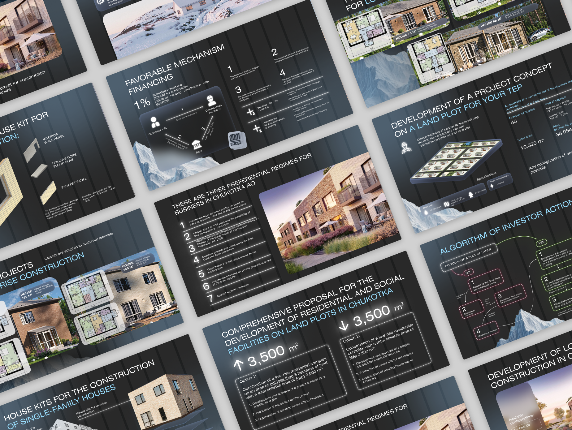 DEVELOPMENT OF LOW-RISE CONSTRUCTION IN CHUKOTKA branding graphic design ui