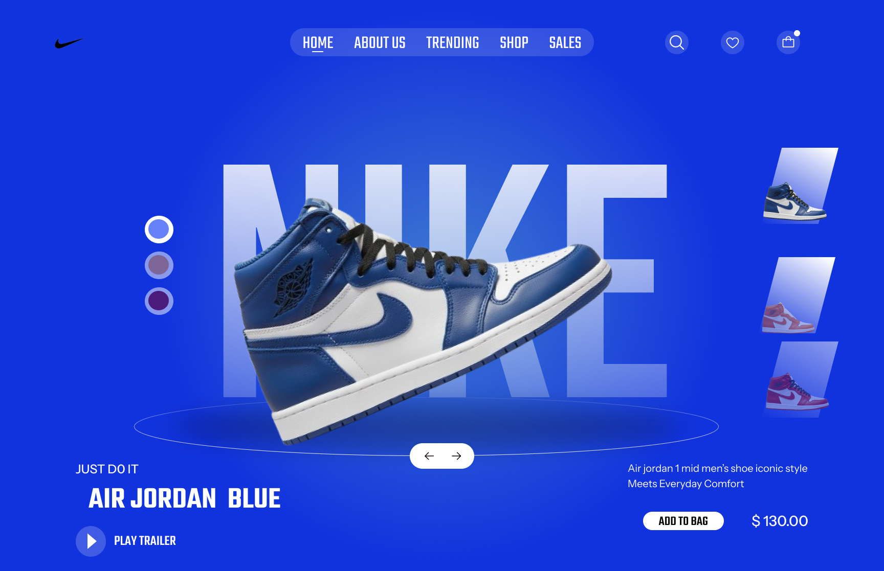 Nike: Air Jordon Series branding design figma graphic design motion graphics nike nikeconcept productdesign sneakerui ui uiux webdesign