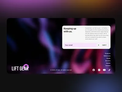 Footer Section- UI/UX Design athentic ui design footer modern design newsletter newsletter form trendy ui user experience user interface website design