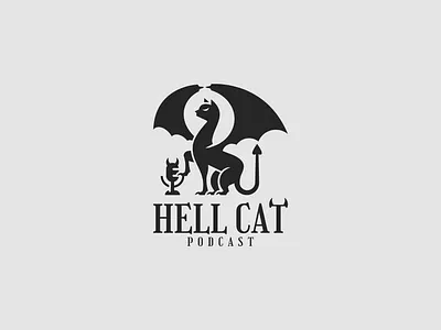 HELL CAT PODCAST LOGO adobe illustrator animal branding broadcast cat concept creative demon design devil evil graphic design kitty logo logo design media music podcast radio vector