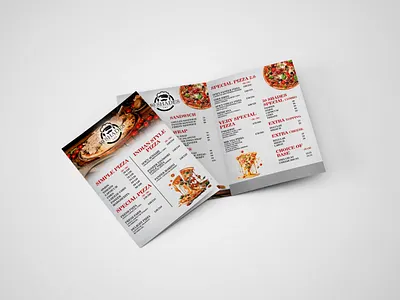 Bi-Fold Menu Design With Mockup bifold branding graphic design menu design mockup photoshop