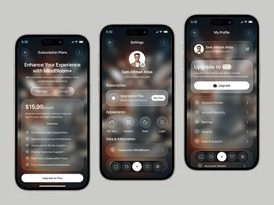 AI Productivity App ai ai productivity ai saas app design dark mode data visualization design inspiration gradient ui minimal ui mobile app mobile ux modern design productivity tool saas dashboard smart assistant task manager ui design user interface ux ui workflow planner