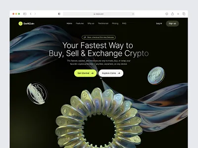 Crypto Landing Page crypto landing crypto platform crypto ui crypto ux crypto website fintech crypto hero section landing page saas saas website ui ux web design website