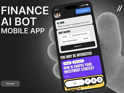 Finance AI Mobile iOS App Design ai ai app android app app interface assistant chatbot crypto dashboard dashboard design design finance finance app fintech investment ios mobile ui ux wallet