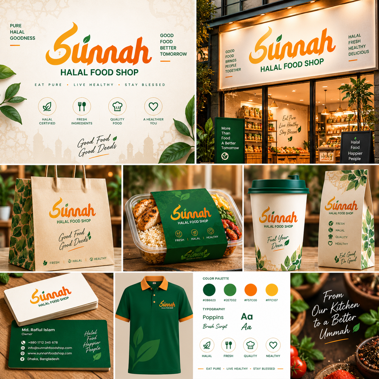 Sunnah Halal Food Shop - Logo Design brand design brand identity branding creative logo dribbble food logo graphic design halal branding identity design logo concept logo design logo mark logo presentation minimal logo modern logo restaurant logo retail branding shop logo typography visual identity