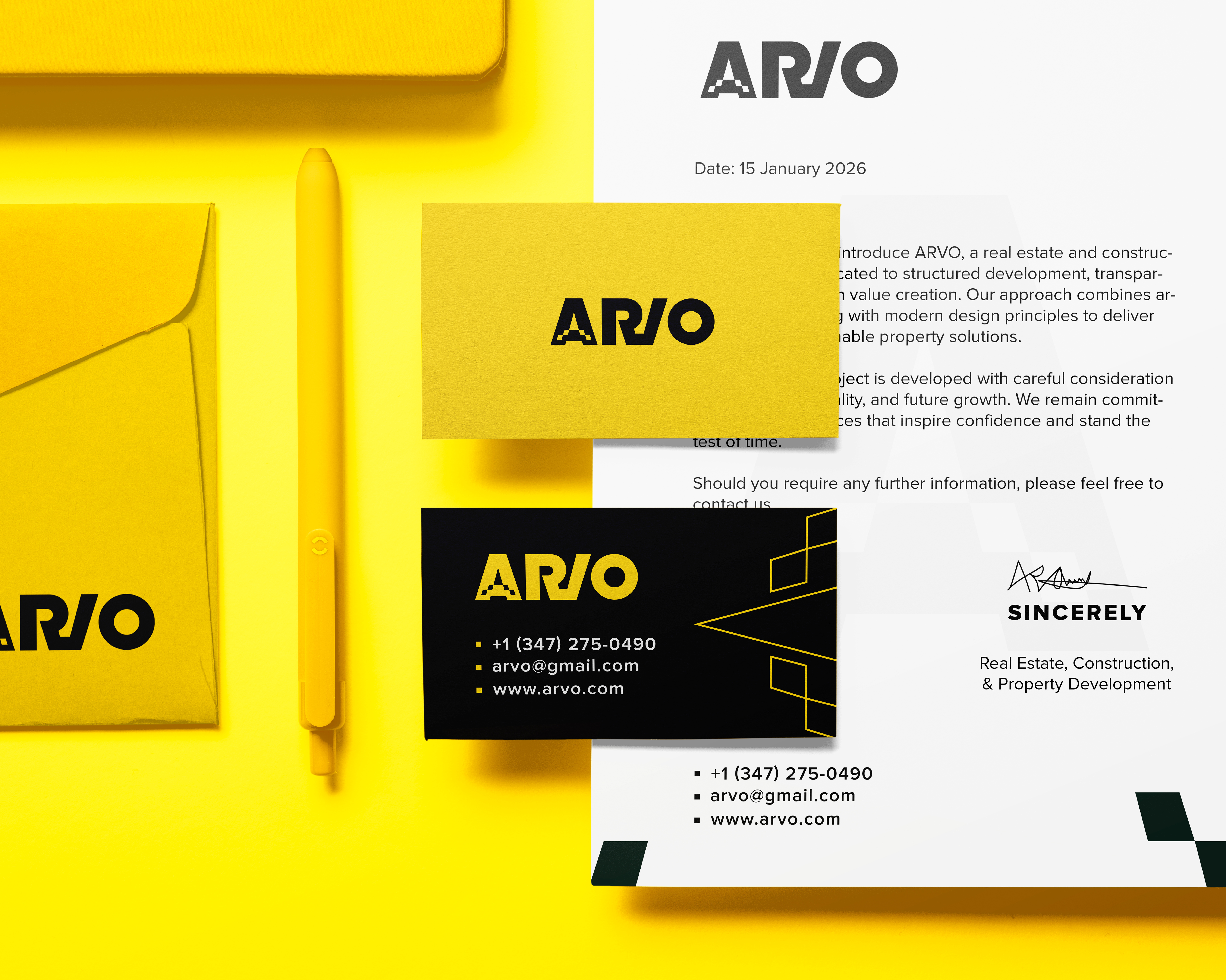 ARVO | Real Estate, Construction Logo & Brand Identity a logo architectural brand guideline brand identity branding construction custom logo design graphic design initial logo logo logo design monogram logo property development real estate real estate branding real estate logo realtor