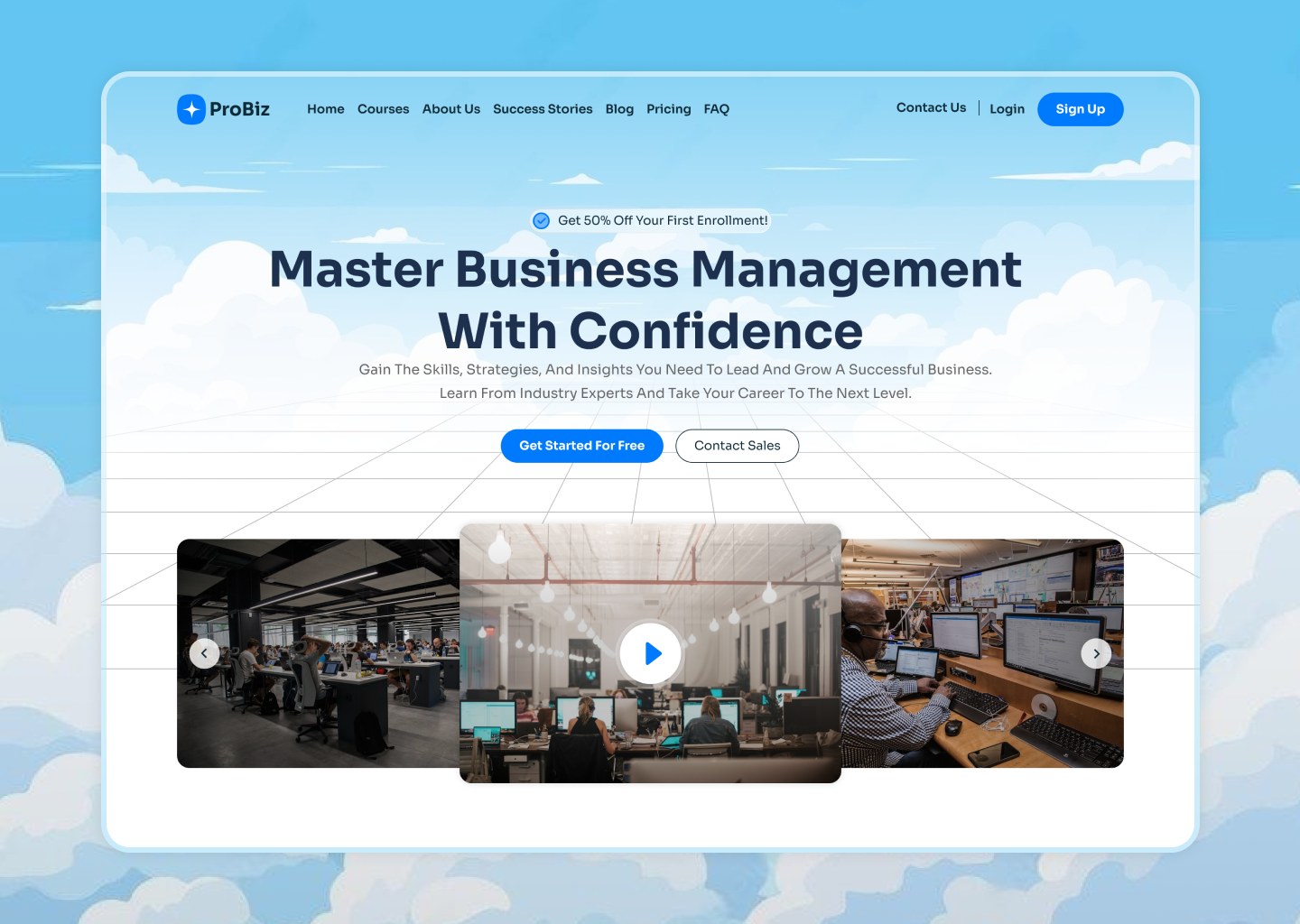 Business Management Website Hero Section Design business website clean ui hero section landing page modern design saas design ui ui design ux design web design
