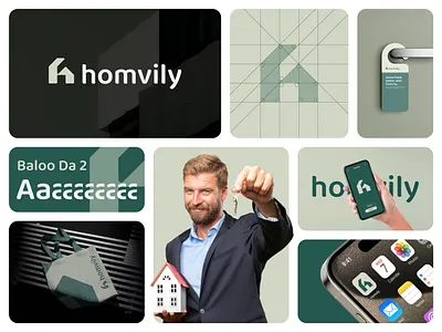 Homvily - Real Estate Brand Identity Design architecture architecture logo brand identity branding construction construction logo h logo home logo logo logo design logo designer logos property logo real estate real estate agency real estate branding real estate logo realestate realty visual identity