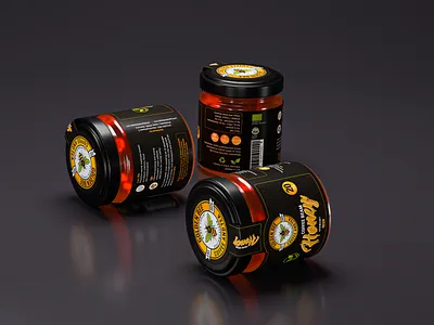 Honey 3D Packaging Design 3d 3d rendering 3d visualization blender 3d label label packaging packaging product packaging web design