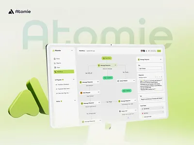 Atomie® — AI Automation Platform | UI/UX Branding Animation ai automation ai dashboard ai product design atomie automation platform concept design dashboard design data visualization design system enterprise software future tech minimal ui product ux saas ui design startup design system design tech branding user centered design ux ui design workflow automation