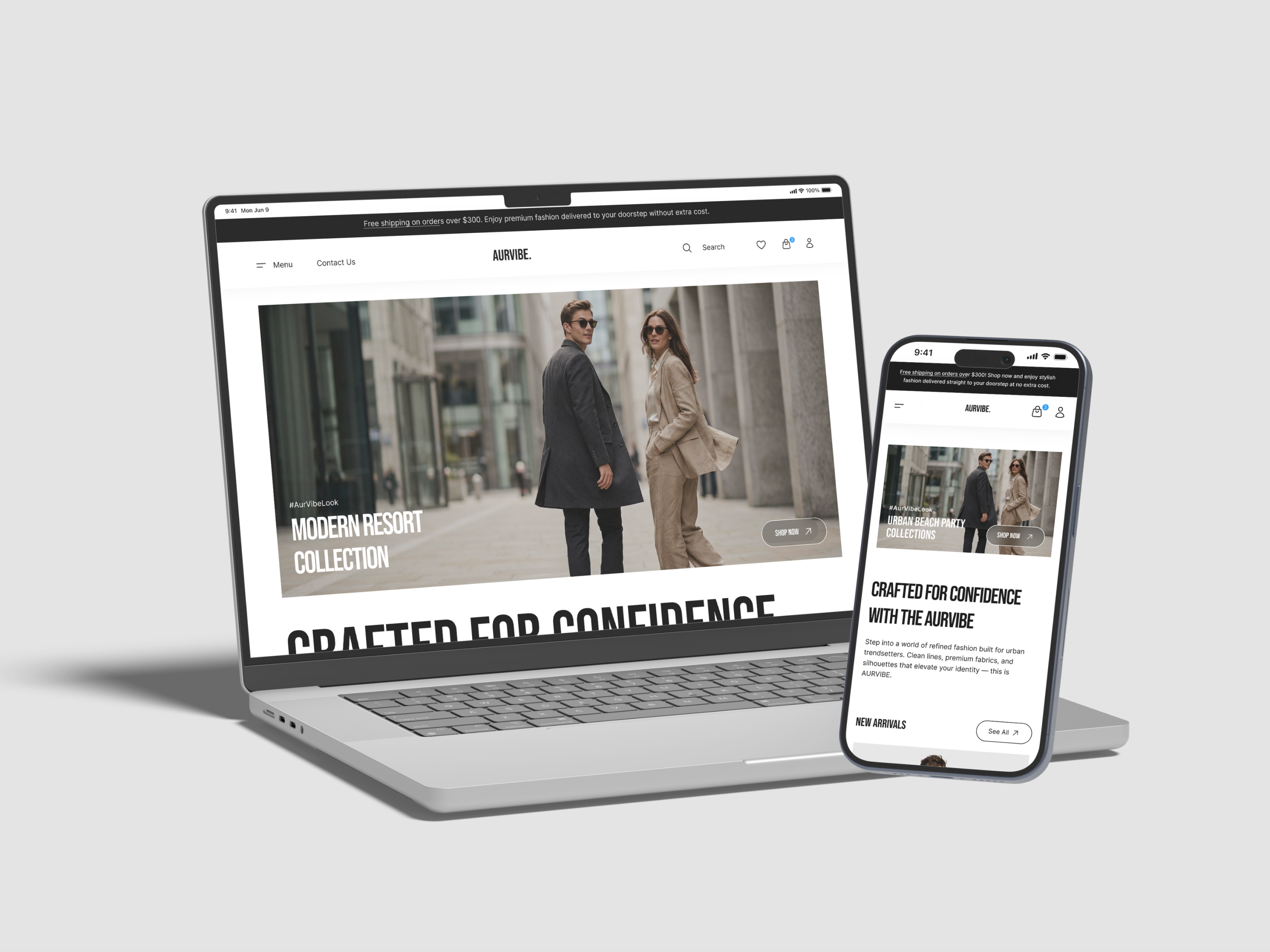 AURVIBE — Fashion Ecommerce Homepage UI branding design fashion fashiondesign figma modern fashion design modern ui design productdesign ui ui desing uiuxdes uiuxdesign uxui webdesign