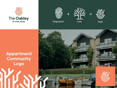 Logo design for apartment community branding community design fingerprint flat forest graphic design identity logo mortgage natural park real estate