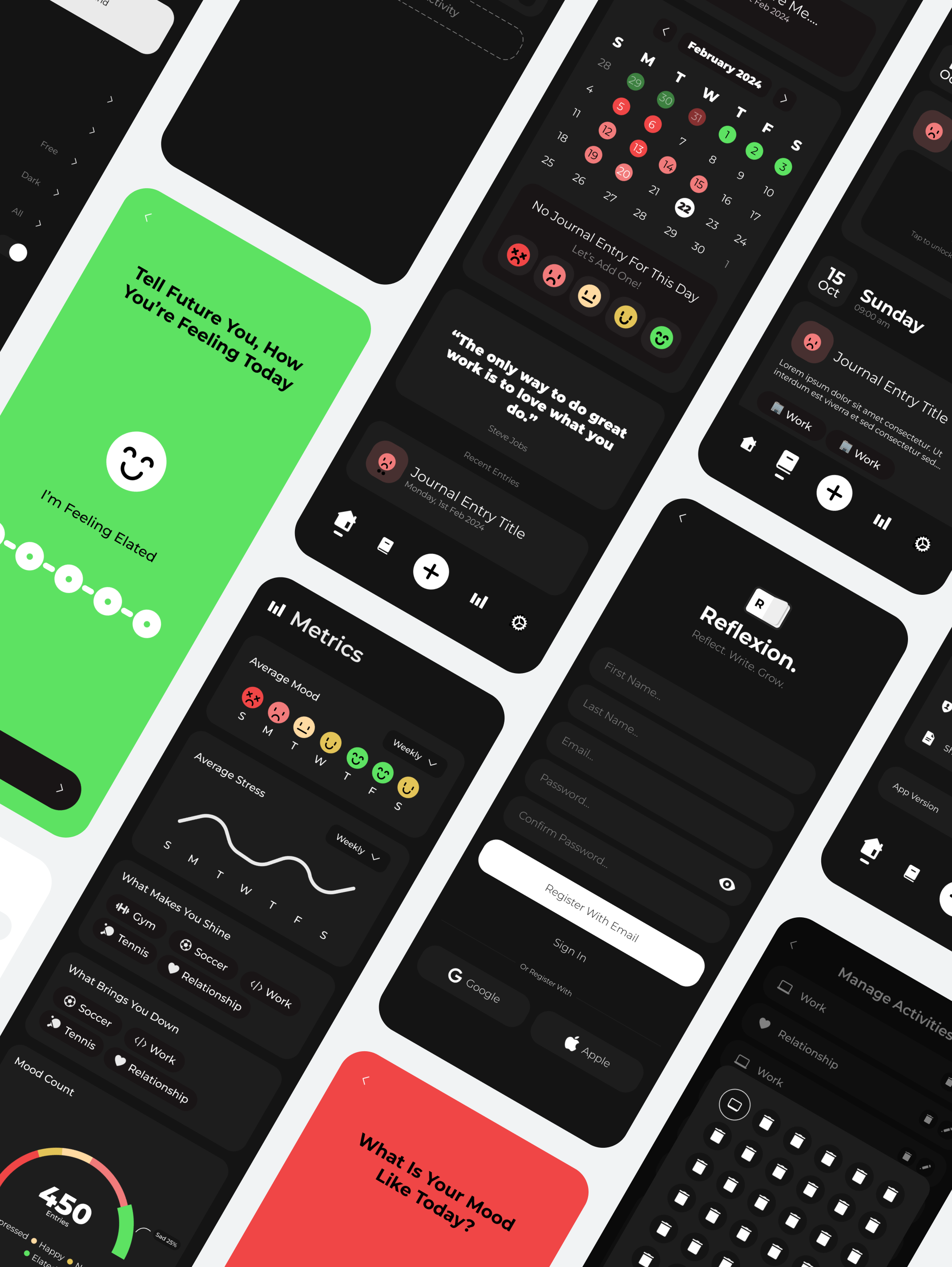 Reflexion - A Purple Softworks Project app design figma journal app mobile ui ux