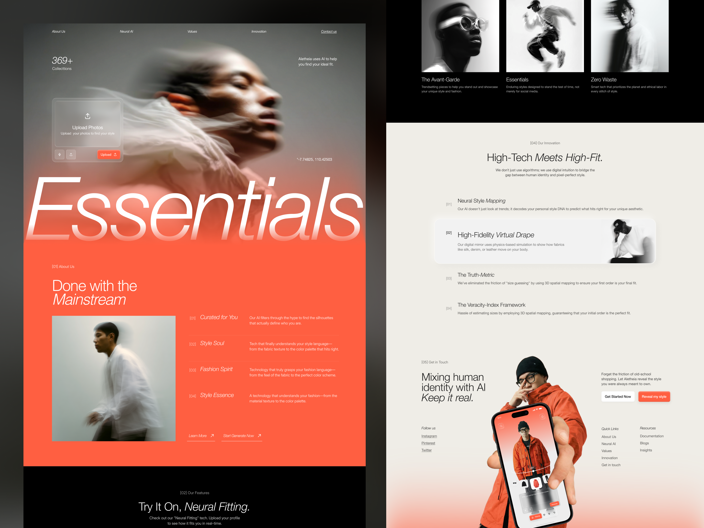 Aletheia.ai - AI Fashion Website Landing Page ai ai fashion artificial intelligence fashion fashion design fashion landing page fashion website landing page uiux uiuxdesign web design website website design