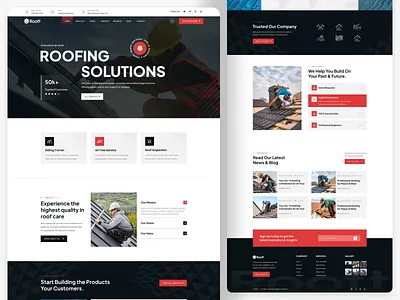 Rooft – Roofing Company WordPress Theme design designerforux foofing landing page graphic design illustration landing page landing page design roof repair roofing branding roofing company roofing service roofing website template design ui uiux design uiux designer ux ux design web design wordpress theme