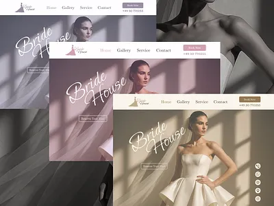 Bride House branding bride salon color design ui wedding