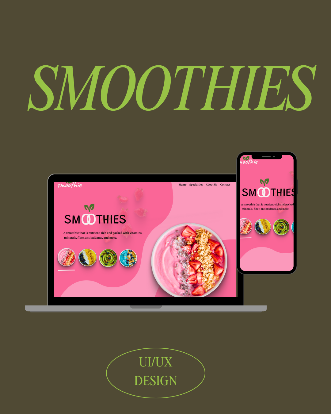 Smoothie webpage smart animate 3d animation branding graphic design logo motion graphics ui