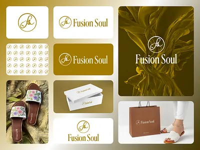 Fusion Soul | Handicraft Brand Identity artisan branding boutique logo brand identity clothing identity ecommerce branding fashion branding footwear branding handcrafted products handicraft logo handmade branding ladies brand lifestyle brand logo design luxury branding minimal logo packaging design sandal branding shoe brand logo social media branding women fashion brand