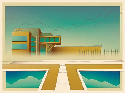 Wall Decor architectural architecture blue california drafting gallery graphic design home decor house lgbt mountain perspective reflection unique wall art yellow