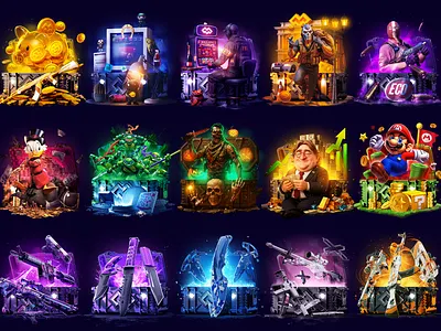 Cases CS2 \ Opencase boxes case casino crate cs2 csgo design gambling igaming opencase
