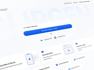 ClipGen - AI Video Clip Dashboard ai ai clip clipper dashboard design interaction interaction design motion graphics saas ui ui animation uigo ux video clip website