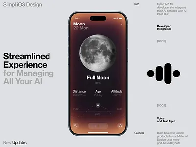 Moon 3d ai air cart dashboard design illustration interface iphone mobile news os slide voce