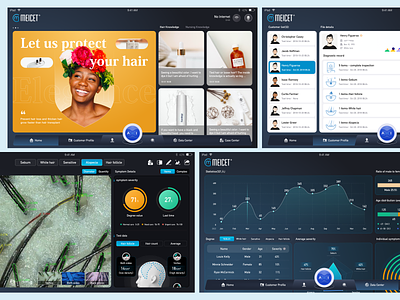 Hair detection interface ae app branding care chart client complexion data detection hair hair follicle hmi icon instrument ipad logo motion graphics race ui web