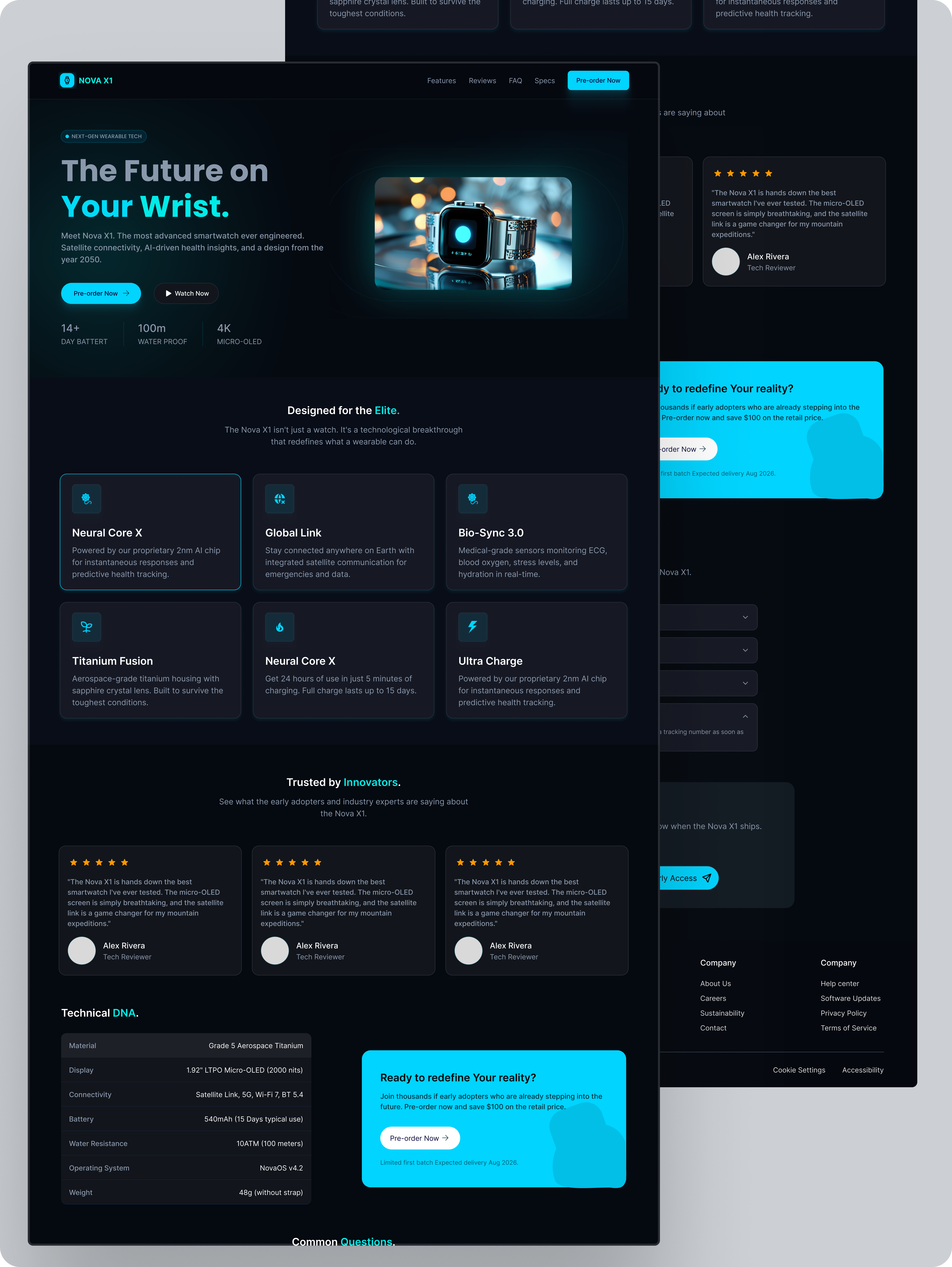 Product launching landing page UI — NOVA X1 dailydesign darkui designinspiration figmadesign landingpageui productlaunch uidesign webdesign