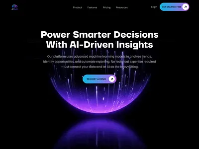AI SaaS Website Design 3d website ai ai product design artificial intelligence landing page product saas saas design saas website tech website uiux web design website for saas