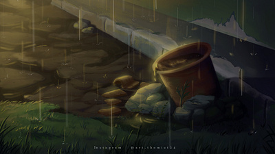 Rain Is Almost Over 2d art background art clip studio paint concept art digital drawing digital painting drawing illustration painting