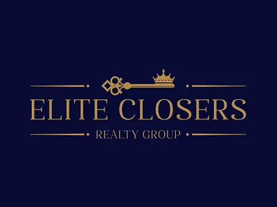 Luxury real estate logo design for Elite Closers Realty Group brand identity classic logo corporate logo elegant logo gold logo logo design luxury logo minimal luxury modern classic navy blue logo premium branding property logo real estate logo realty branding typography logo