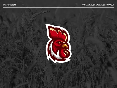 The Roosters - Hockey Logo Concept athletics branding creative design graphic design hockey ice hockey identity illustration illustrator logo logo design logomark mascot sports