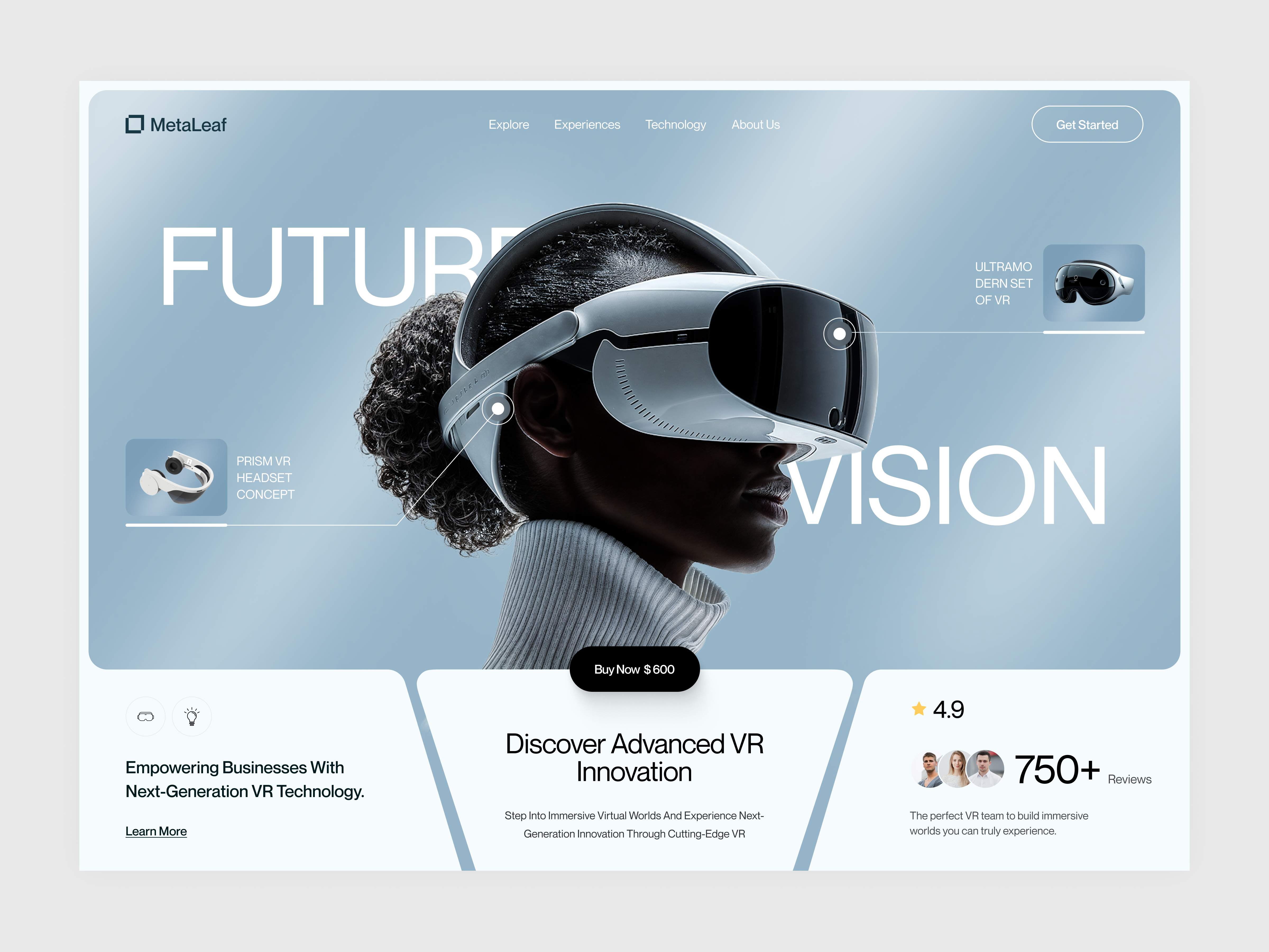 MetaLeaf - VR Technology Website & Immersive Product Experience digital experience design landing page design landing page ui ux next generation technology product design product storytelling product storytelling design product website tech product website design tech website virtual reality website design vr product landing page vr technology website vr website design web web design website design
