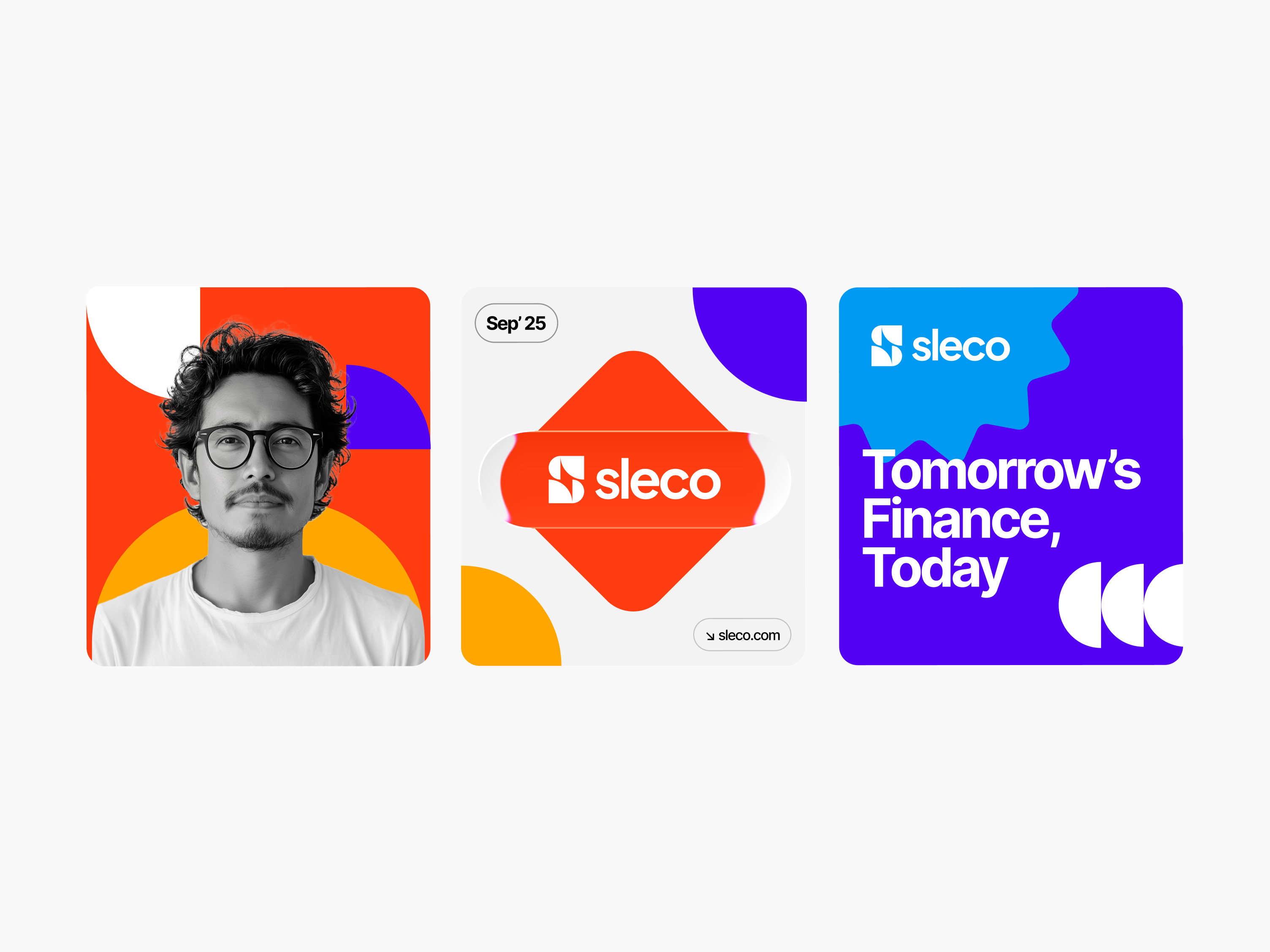 Sleco - Social media design advertising banner brand identity design fintech graphic design instagram post design marketing materials design minimal redesign saas saas design shape design social media design socials startup ui visual design