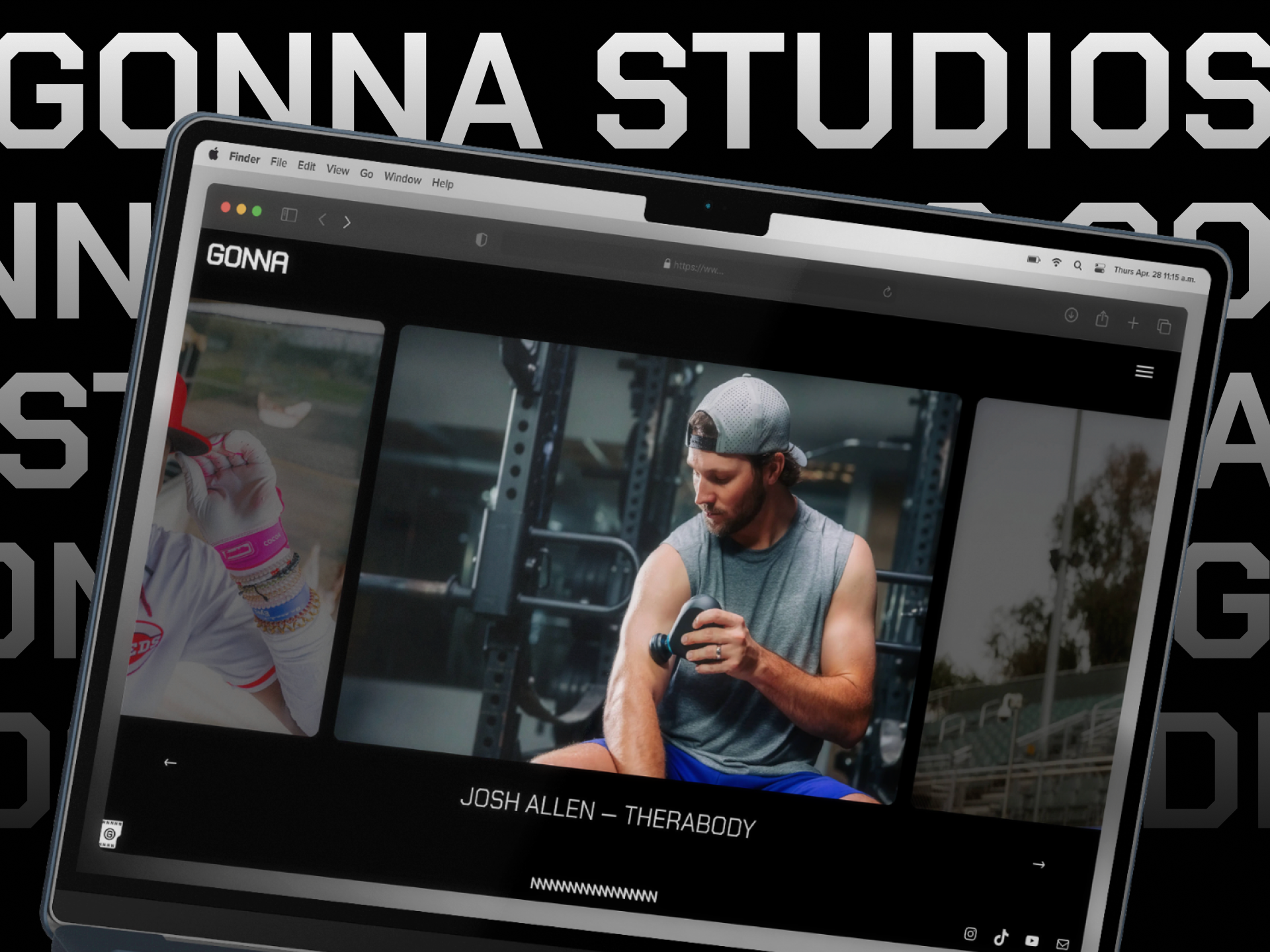Gonna Studios Website 3d athlete cinematic gsap gutenberg production studio sports threejs web design wordpress